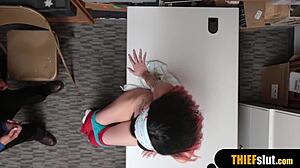 petite brunette roughly pounded doggystyle caught shop cctv