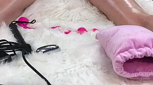 oiled massage turns into glass dildo pussy and asshole pounding she screams home swollen to husband