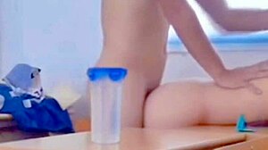 vietnamese teen fucks classmate doggystyle in classroom underwear