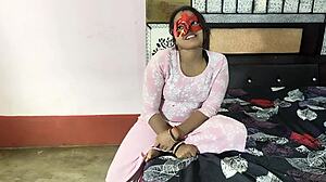 stepsister's young ass takes dp anal creampie with hindi moans