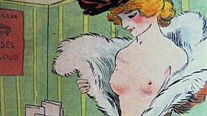 Antique Retro Vintage Erotic Drawings with Sensual Nude Poses and Details