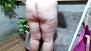 bbw milf's dirty enema floods fat belly before brutal anal fingering orgasm