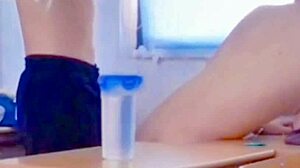 vietnamese teen fucks classmate doggystyle in classroom underwear