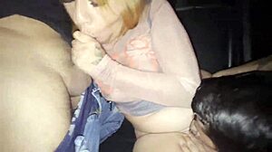 curvy latina pregnant from three strangers gangbang creampie in public parking lot