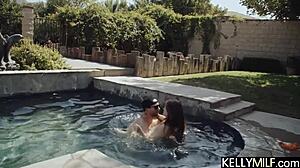 bury your cock deep in devon green's tight pussy by the pool!