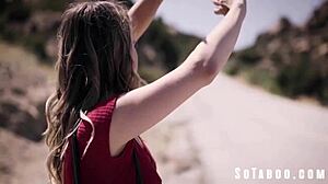 bipolar hitchhiker kirsten scott deepthroats then rides monster cock