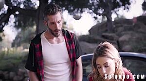 bipolar hitchhiker kirsten scott deepthroats then rides monster cock