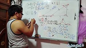 19yo nerd student learns trigonometry with teacher's angle x in bedroom 😏📐🍆