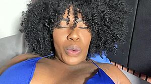 latina teen pornstar with natural tits gives black joi jerk off instructions to cum together