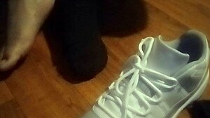 wanna get me some size 13 sneakers to worship these bare feet while i tease you barefoot?? 👟😈