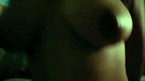 Big natural tits bounce wildly in secret cowgirl ride while moaning softly for hidden neighbors
