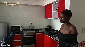 i couldn't resist sexy ebony latina's shaved pussy in my place