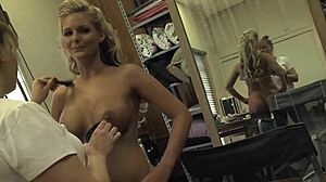 WOW! Athletic Blonde MILF's Big Tits BOUNCE on Bed Cock!