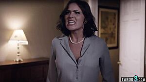 Paranoid Wife Joins FFM Threesome with Hubby and Big Tits Babysitter