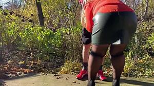 Ever wonder why my mother-in-law grips my cock while I pee outdoors?
