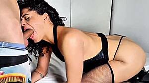 big ass brazilian brunette takes 100 anal thrusts in sheer red