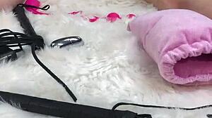 oiled massage turns into glass dildo pussy and asshole pounding she screams home swollen to husband
