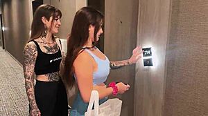 Hotel Mix-Up Leads to Foursome! Two Babes Ride Steve Rickz Monster Cocks Doggystyle!