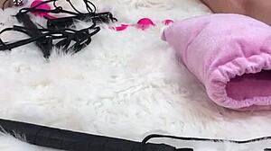 oiled massage turns into glass dildo pussy and asshole pounding she screams home swollen to husband