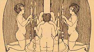 Antique Retro Vintage Erotic Drawings with Sensual Nude Poses and Details