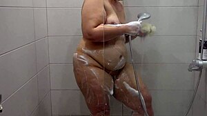 Hairy Mature BBW Shaves Juicy Big Pussy Ass Thighs In Shower Fetish