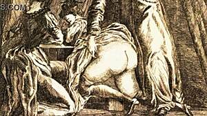 Antique Retro Vintage Erotic Drawings with Sensual Nude Poses and Details