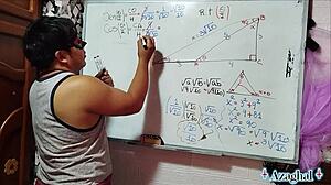 19yo nerd student learns trigonometry with teacher's angle x in bedroom 😏📐🍆