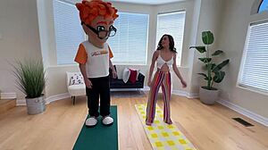 boldly stretching petite teen goddess scarlett page in hardcore yoga with monster cock
