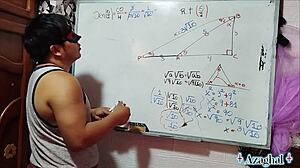 19yo nerd student learns trigonometry with teacher's angle x in bedroom 😏📐🍆