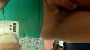 Horny Stepdaughter Fingers Juicy Pussy In Mirror As Stepdad Listens To Moans