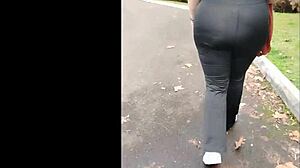 Stepmom struts pantyless flashing big natural tits and ass