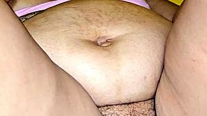 check out this fat hairy pussy getting shown off up close and personal