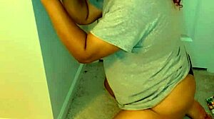 Kneeling Sissy Sucks Massive BBC Dildo Deep And Hard