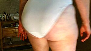 dawnskye1962 watches her fat ass in sheer white panties up close