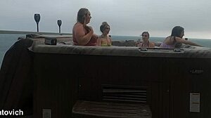 Chubby Babes Splash And Fuck In Steamy Hot Tub Fun!