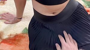 Watch indian schoolgirl gf sneak to friend's room for dirty creampie fuck moaning till cum drips from tight pussy