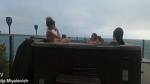 Chubby Babes Splash And Fuck In Steamy Hot Tub Fun!