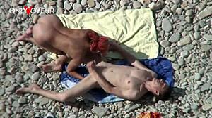 oh man beach voyeur catches busty cougar milf riding young guys cock doggystyle outdoors
