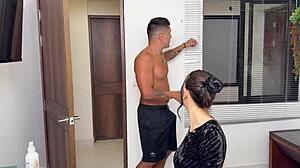 busty colombian latina begs roommate to fuck her tight pussy