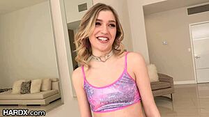 HARDX SUPER CUTE PETITE BLONDE 18+ CREAMPIED After Doggystyle Pounding!