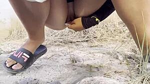 i catch public pissing moments during nature car travels in pov style