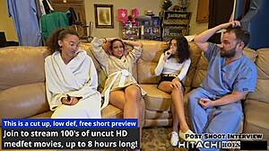 Doctor forces hitachi vibrator orgasms on screaming lesbian nurse patient in hospital bdsm!