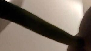 Tranny in Pantyhose Rides Dildo Solo Hard!!