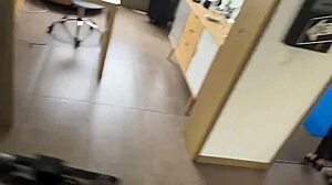 Redhead Latina Milf with Glasses Practices Chubby Deepthroat Blowjob and Rimjob on Huge Cock Pov