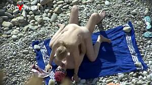 Beach Voyeur Captures Juicy Ass White Girl Fucked Doggystyle and Creampied