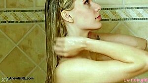 hey classy shy blonde milf daddy's girl takes a steamy shower interview