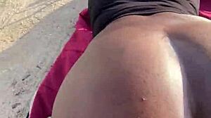 Petite Ebony Big Ass Bent Over Car Doggystyle Monster BBC Outdoor Public
