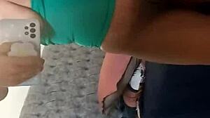 Horny Stepdaughter Fingers Juicy Pussy In Mirror As Stepdad Listens To Moans