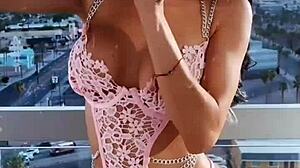 pink lingerie clings to latina curves teasing sexy secrets