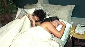 Hotel error traps stepson sharing bed with his sexy stepmom fantasy